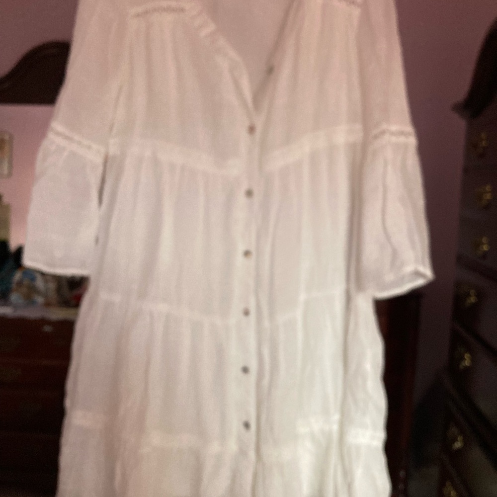White Button-Down Dress